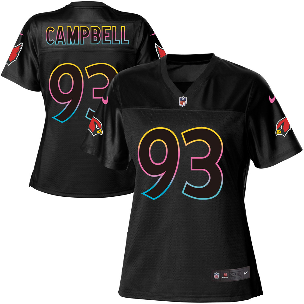 Women's Game Calais Campbell Nike Jersey Black - #93 Fashion NFL Arizona Cardinals